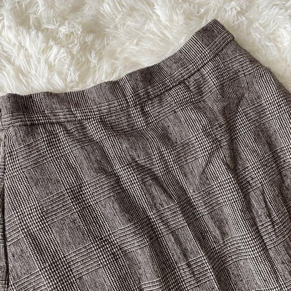Glen Check Flare Long Skirt F Brown - Picture 2 of 5